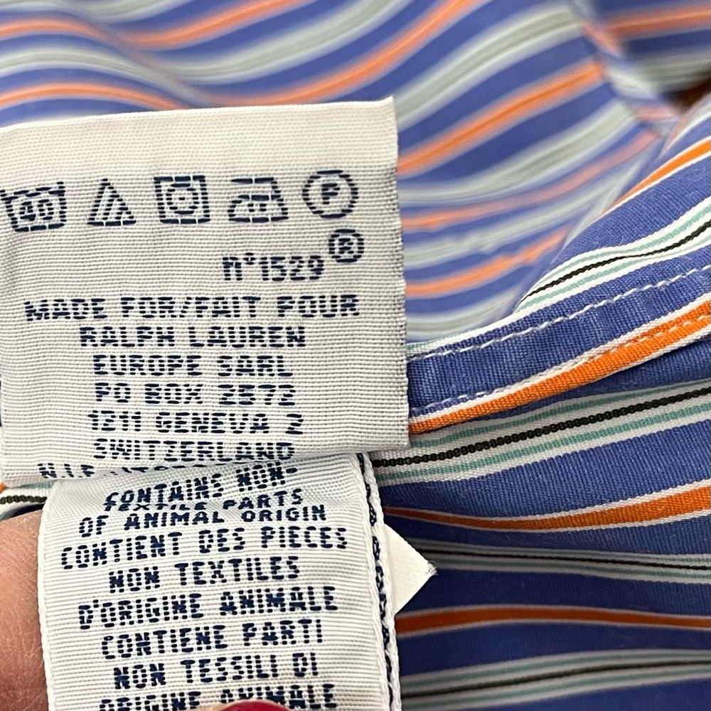 EUC Polo Ralph Lauren Men’s Blue Striped Casual Button Down Shirt‎ Size XXL - Picture 7 of 10